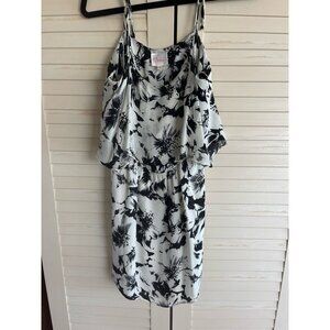 Parker NY Silk Summer Dress with a beautiful black print in XS